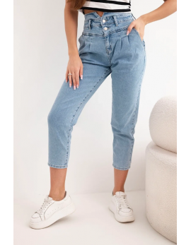 Ženske traperice paperbag s dvostrukim patentnim zatvaračem